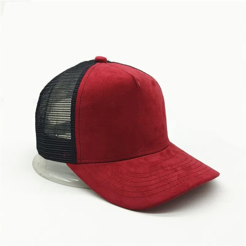 Unisex 5 Panel Mesh Suede Trucker Hat Custom Print Logo Men Baseball Cap Spring Summer Breathable Sports Hats Women Gorros