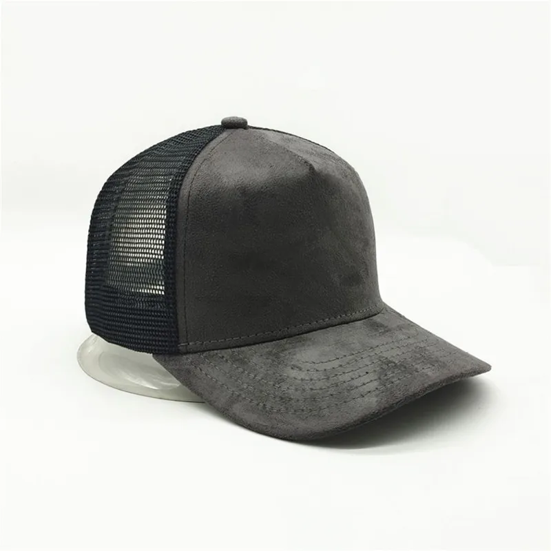 Unisex 5 Panel Mesh Suede Trucker Hat Custom Print Logo Men Baseball Cap Spring Summer Breathable Sports Hats Women Gorros