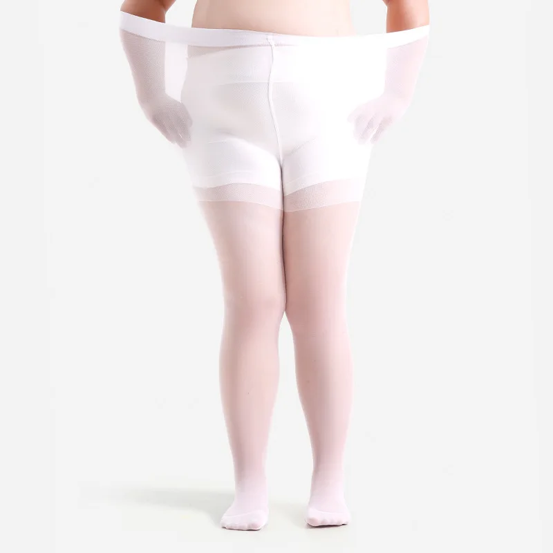 Women Plus Size 20 Denier Sheer Tights High Waist Nylon Pantyhose Super Elastic XL-4XL Large Size for Big Ladies 150kg/330lbs