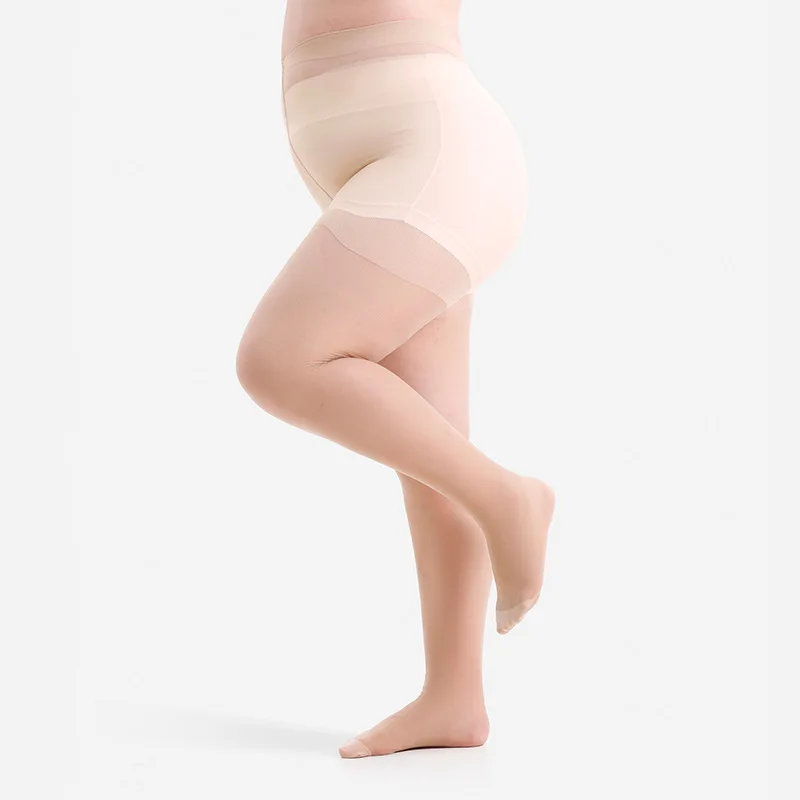 Women Plus Size 20 Denier Sheer Tights High Waist Nylon Pantyhose Super Elastic XL-4XL Large Size for Big Ladies 150kg/330lbs
