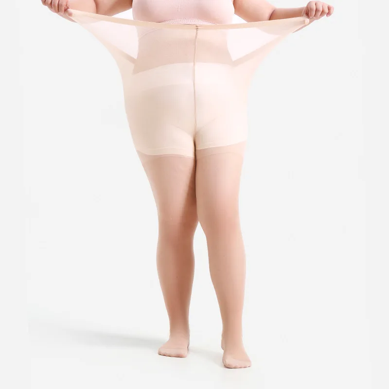 Women Plus Size 20 Denier Sheer Tights High Waist Nylon Pantyhose Super Elastic XL-4XL Large Size for Big Ladies 150kg/330lbs