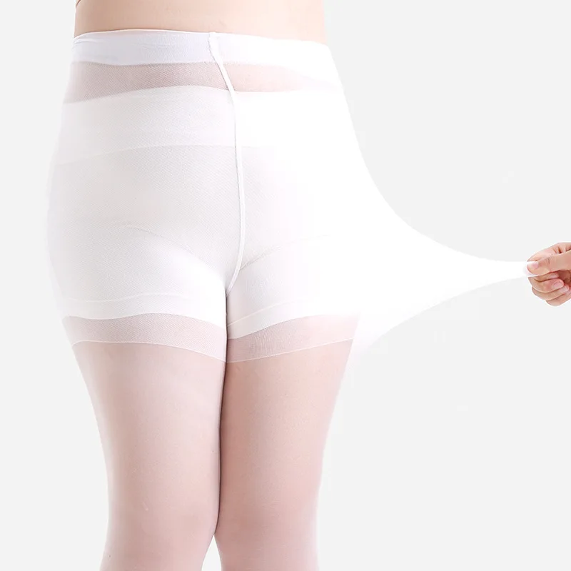 Women Plus Size 20 Denier Sheer Tights High Waist Nylon Pantyhose Super Elastic XL-4XL Large Size for Big Ladies 150kg/330lbs