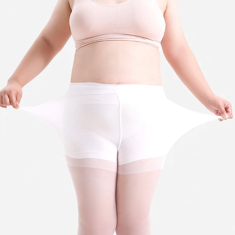 Women Plus Size 20 Denier Sheer Tights High Waist Nylon Pantyhose Super Elastic XL-4XL Large Size for Big Ladies 150kg/330lbs