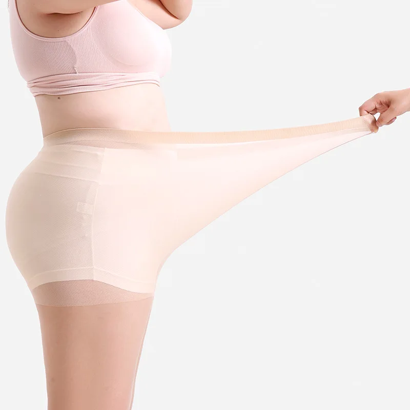 Women Plus Size 20 Denier Sheer Tights High Waist Nylon Pantyhose Super Elastic XL-4XL Large Size for Big Ladies 150kg/330lbs