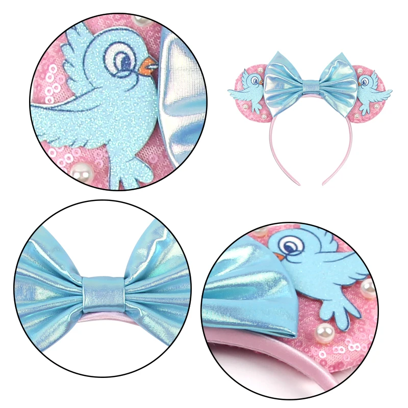 2026 Newest Cartoon Mouse Ears Headband Kid Adult Festival Party Sequin Bow Hairband Women Baby Girl Party Hair Accessories Gift