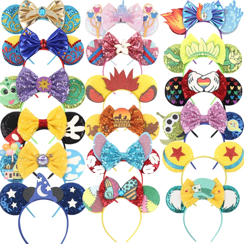 2026 Newest Cartoon Mouse Ears Headband Kid Adult Festival Party Sequin Bow Hairband Women Baby Girl Party Hair Accessories Gift