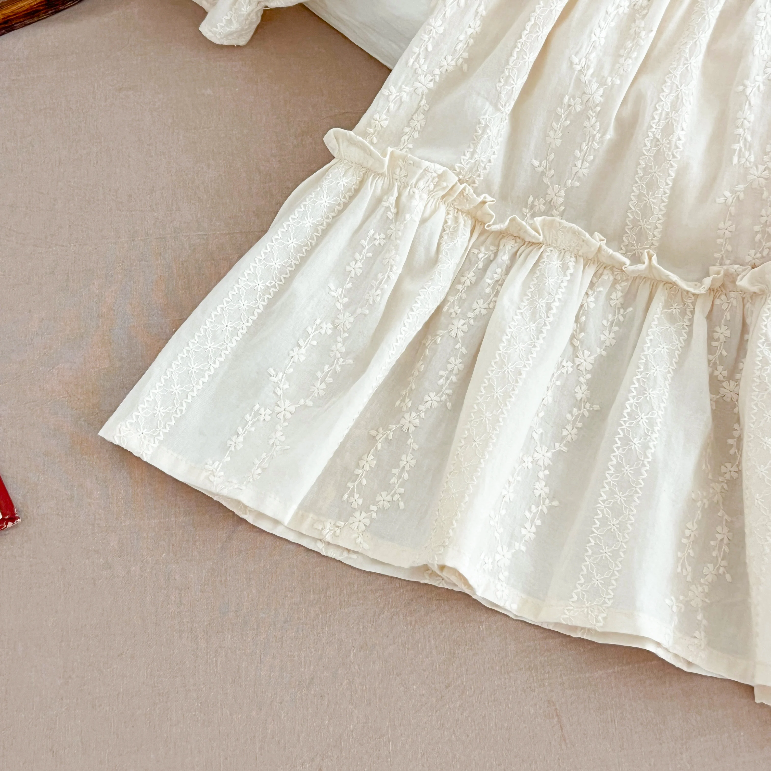 New Baby Girls Dress Girls Sweet Girl Dress Ruffle Trim Party Princess Dress Lace Collar Going Out Casual Dresses Little Clothes