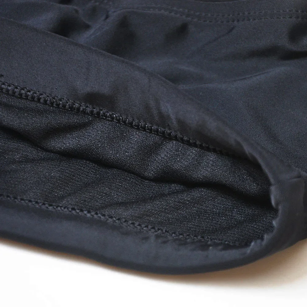 Sexy Mens Swimwear Solid Black Swim Boxer Briefs Bikini Brazilian Cut Surf Trunks Swimsuits Underwear Beach Sports Shorts