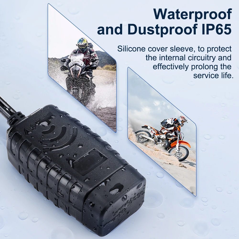 Extractme Motorcycle USB Fast Charger Waterproof Socket With Type C QC3.0 Power Outlet Moto Phone Charger with Voltmeter &Switch