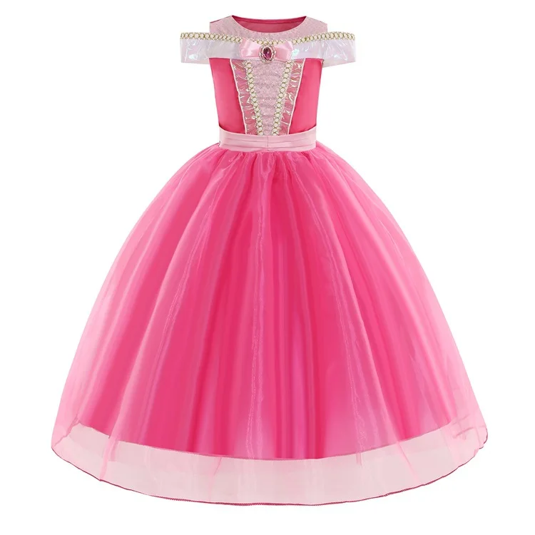 3 4 5 6 7 8 Yrs Sleeping Beauty Carnival Dress up Girls Aurora Cosplay Halloween Apparel Princess Toddler Christmas Ball Gown