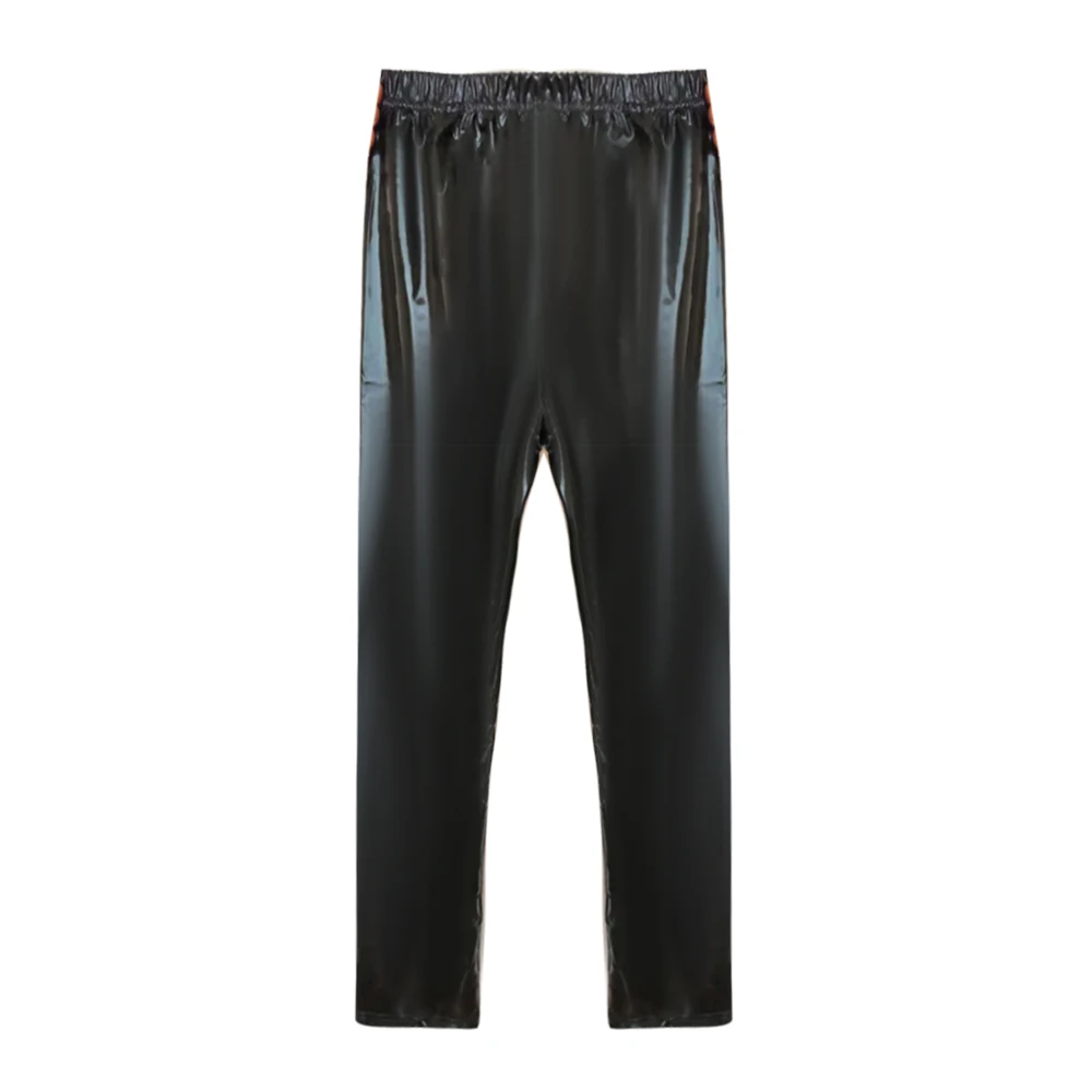 Men's PU Leather Classic Oily Shiny Legging Wet Look Sexy Skinny Pouch Pants Seamless Trousers Clubwear Solid Color Male Tight