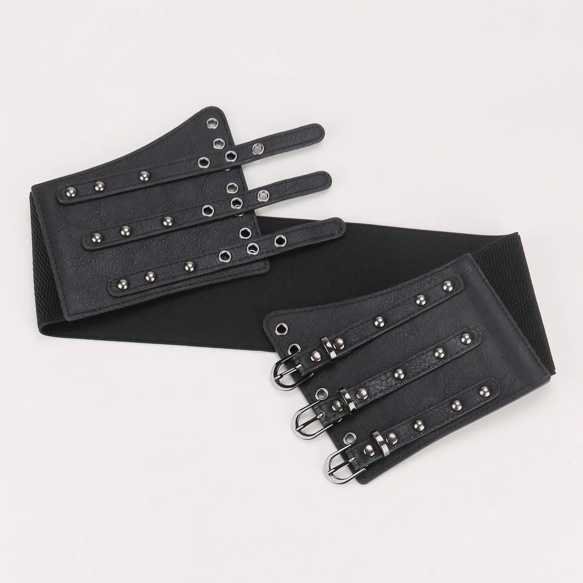 Ladies' Punk Hollow Elastic Waist Decorative Wide Girdle slim Belts For Women Pin buckel Corset Cummerbund On Shirt Coat Suit