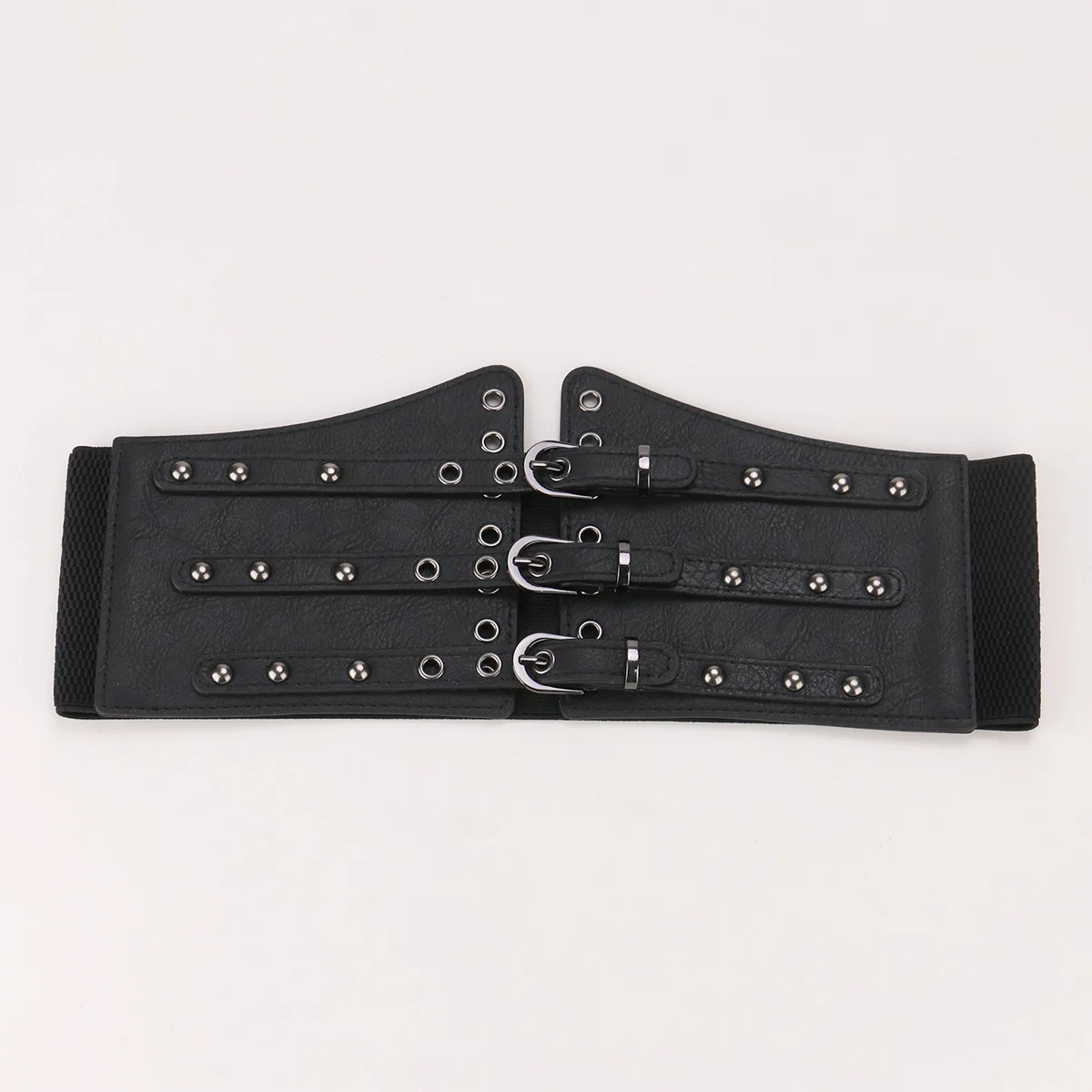 Ladies' Punk Hollow Elastic Waist Decorative Wide Girdle slim Belts For Women Pin buckel Corset Cummerbund On Shirt Coat Suit