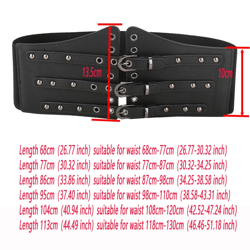 Ladies' Punk Hollow Elastic Waist Decorative Wide Girdle slim Belts For Women Pin buckel Corset Cummerbund On Shirt Coat Suit
