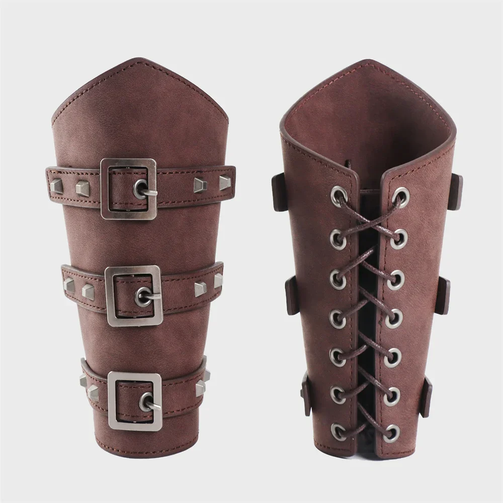 5PCS Men's Renaissance Costume Sets Medieval Arm Wrist Halloween Viking Belt Faux Leather Belt Pouch LARP Cosplay Accessories