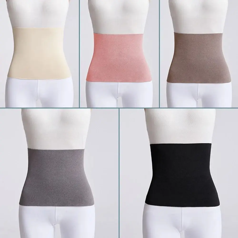 Cotton Polyester Thermal Waist Support Elastic Thicken Winter Cummerbund Fleece Cold Protection Abdomen Back Warmer Unisex