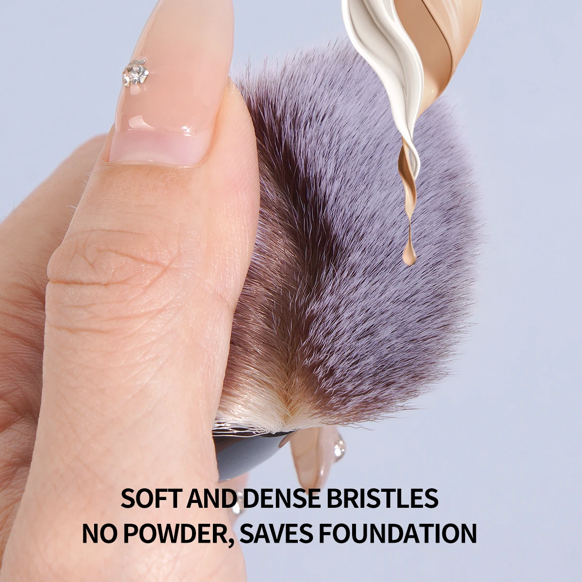 MAANGE 2PCS Flawless Makeup Brush Flat/Angle Foundation Contour Brush Under Eyes Makeup Brush for Liquid Cream Beauty Tools