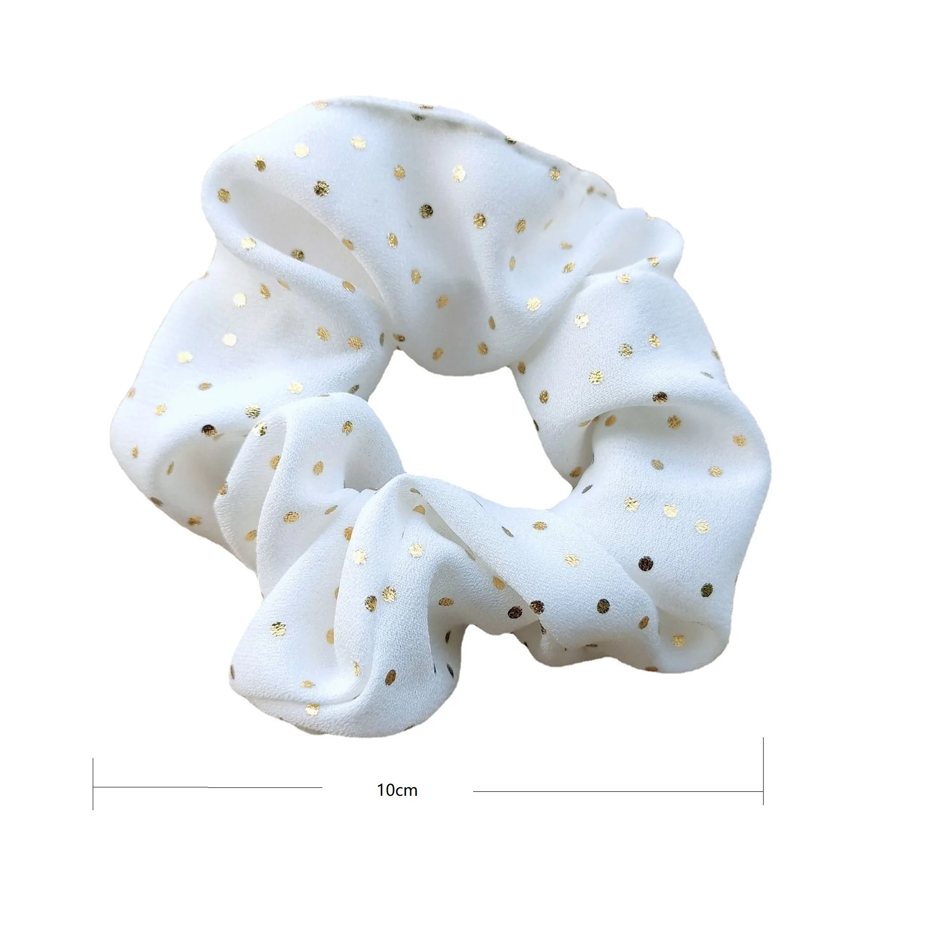 5PCS Gold Dot Fabric Hair Loop Hair Scrunchies Hair Bands Scrunchy Hair Ties Ropes Ponytail Holder for Women or Girls
