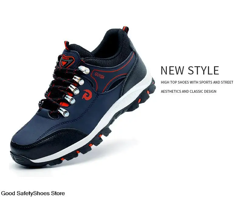 Steel Toe Shoes Men Work Safety Boots Sneakers Male Constrcution Puncture-Proof Work Safety Shoes Man Security Boots Work Shoes