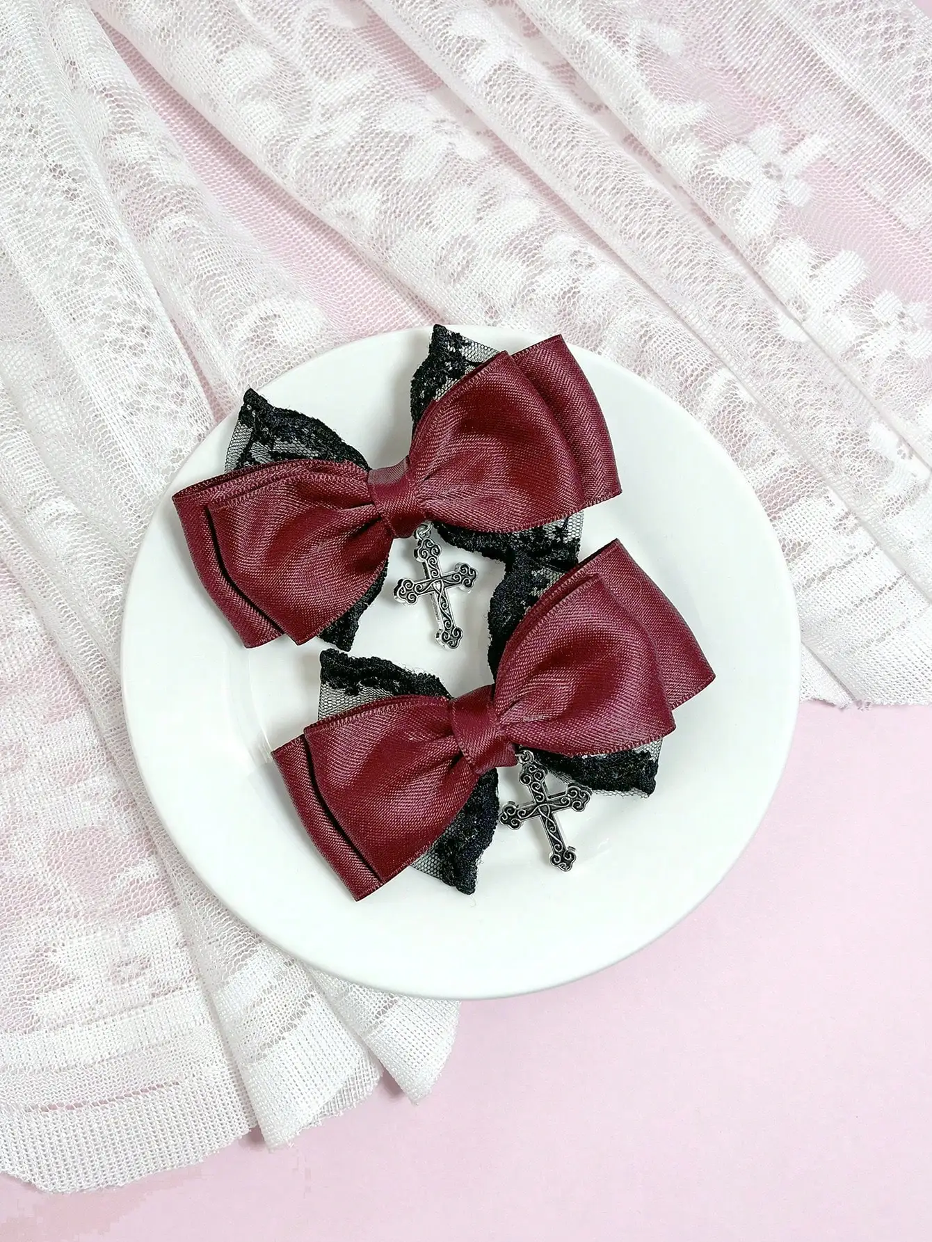 2pcs/set Dark Gothic style women's hair accessory hair clip