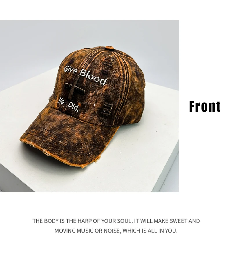 New Unisex Letter Embroidery American Vintage Baseball Hats Broken Breathable Casual Sunshade Peaked Caps Versatile Fashion Ins