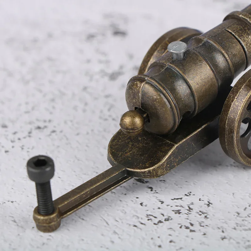 1pc Fireable Mini Cannon Model: Military Replica Tabletop Decoration - A Unique Shooting Sports Toy & Collectible Gift!