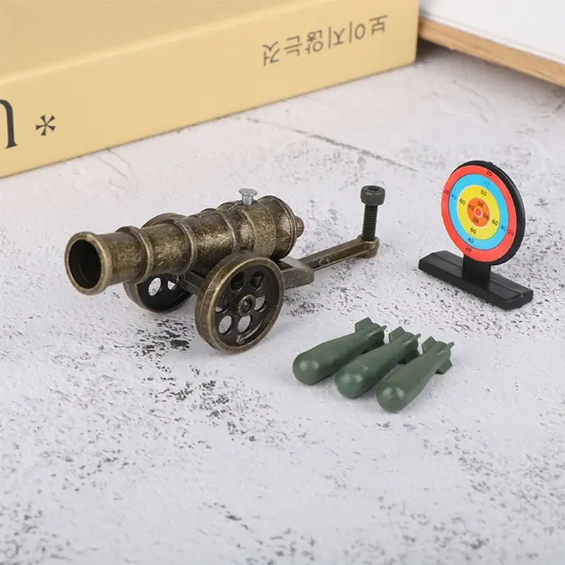 1pc Fireable Mini Cannon Model: Military Replica Tabletop Decoration - A Unique Shooting Sports Toy & Collectible Gift!