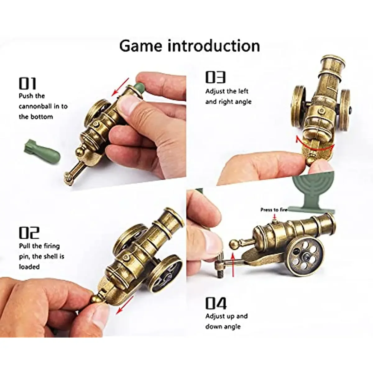1pc Fireable Mini Cannon Model: Military Replica Tabletop Decoration - A Unique Shooting Sports Toy & Collectible Gift!