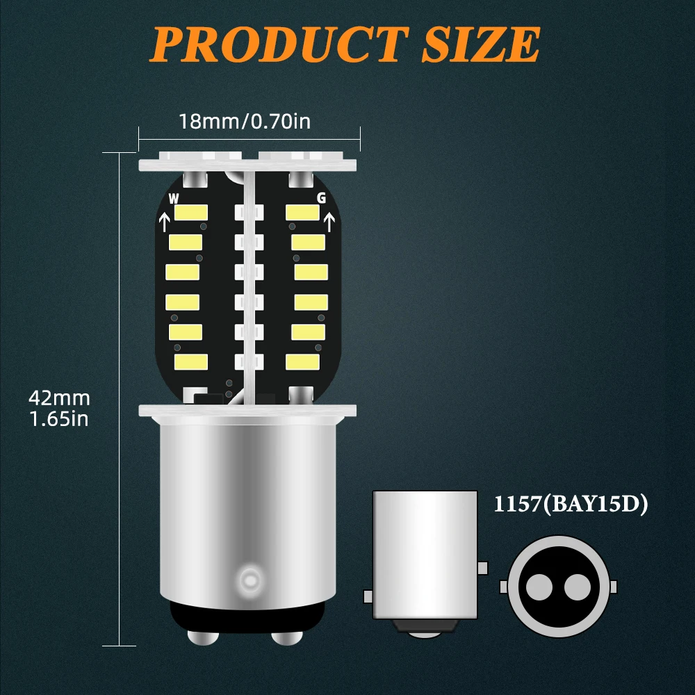 1Pcs 1157 LED Strobe Brake Light BAY15D LED 64SMD DRL Water Flashing Reversing Parking Lamp Motorcycle Car Turn Signal Tail Lamp