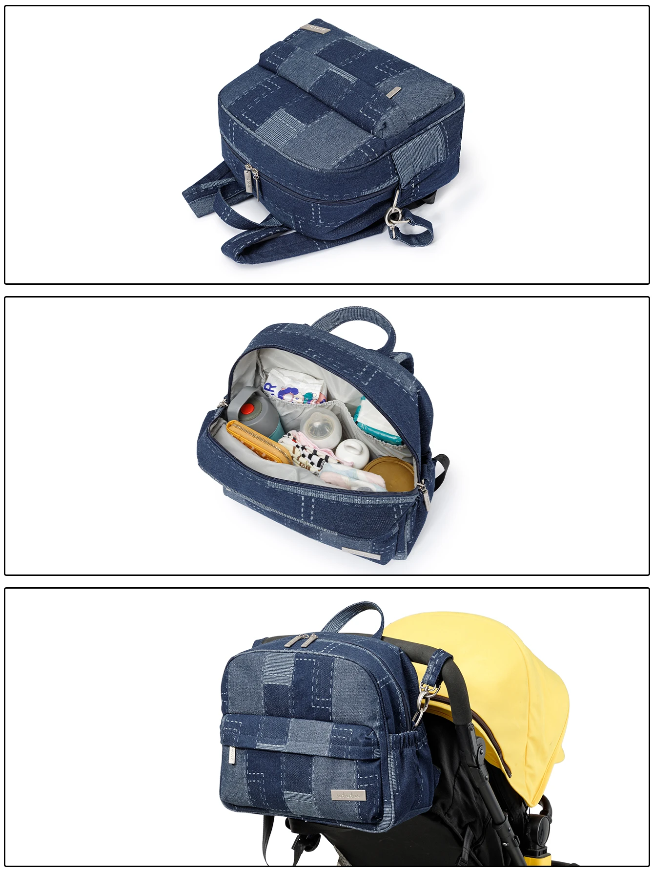 Fashion Diaper Bag for Newborn Baby Waterproof Light Weight Protable Mommy Diaper Backpack for Quick Outing Nappy Changing Bag
