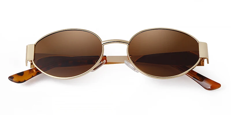 SORVINO Retro Metal Frame Oval Sunglasses Luxury Fashion Brand Female Sun Glasses for Women Men Punk Unisex Stylish Shades UV400