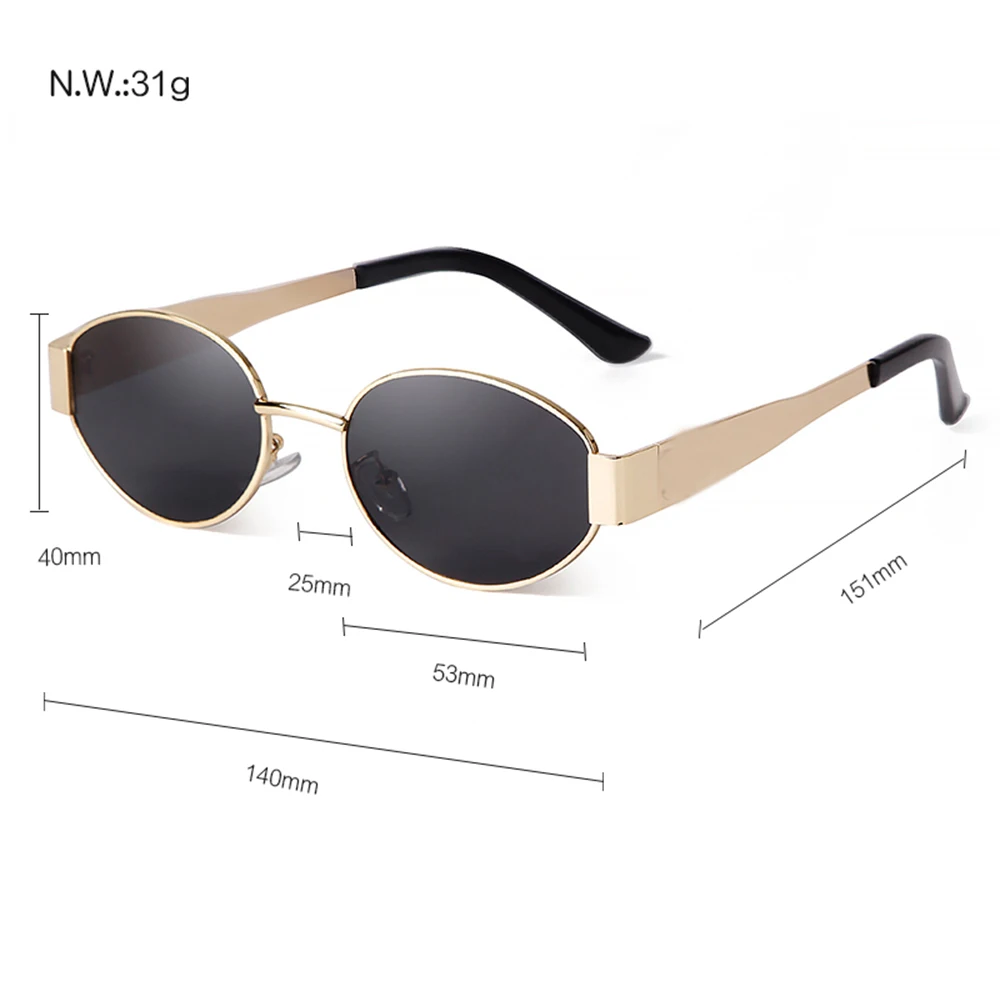 SORVINO Retro Metal Frame Oval Sunglasses Luxury Fashion Brand Female Sun Glasses for Women Men Punk Unisex Stylish Shades UV400