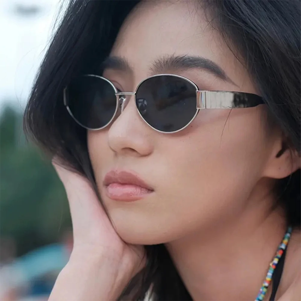 SORVINO Retro Metal Frame Oval Sunglasses Luxury Fashion Brand Female Sun Glasses for Women Men Punk Unisex Stylish Shades UV400