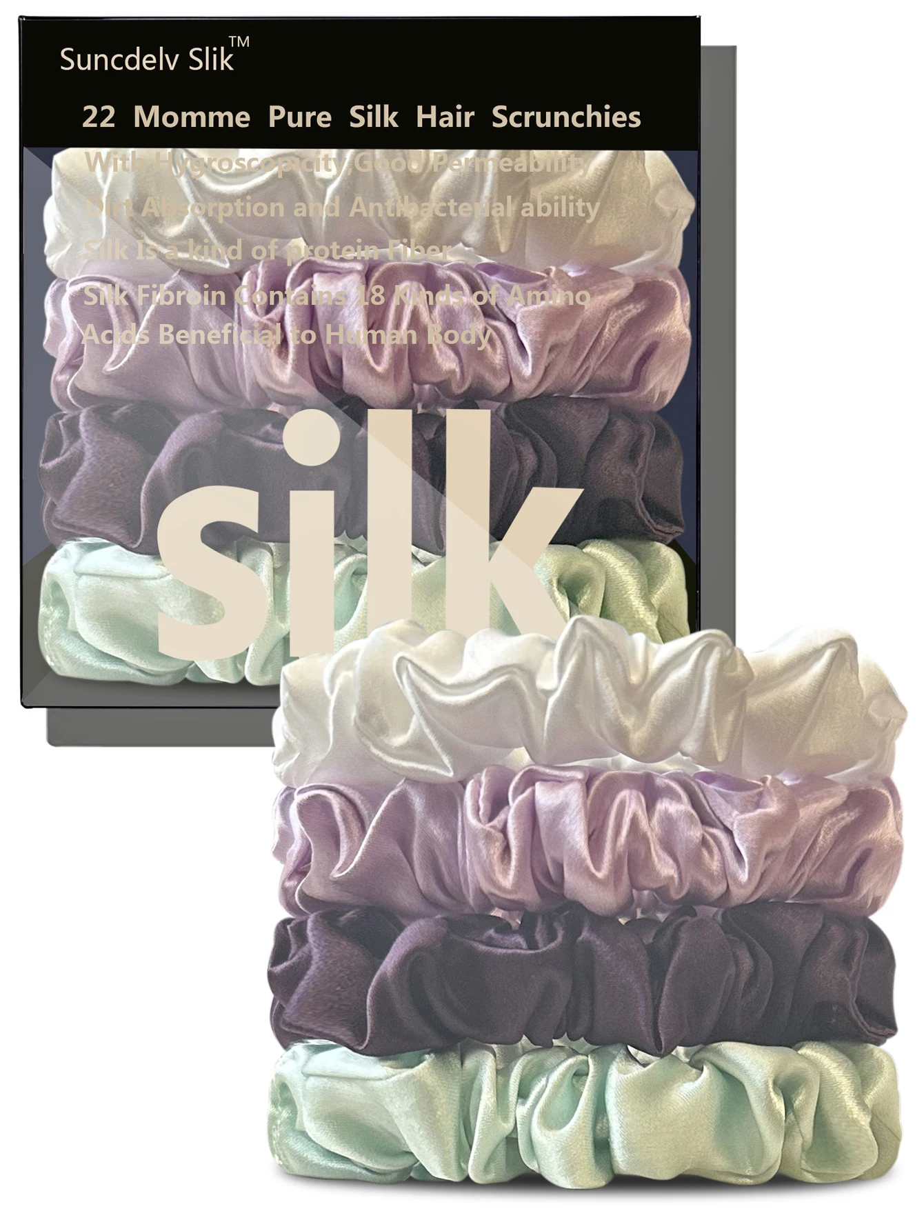 100% Natural Silk Solid Color Hair Ties High Quality Hair Scrunchies Women Big Hairbands Hair Accessories Width 2CM