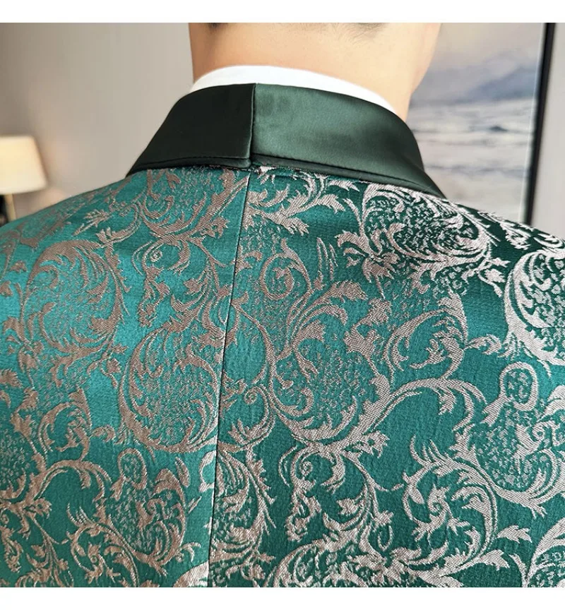 Spring 2025 Men's British Style Business Casual Three-Piece Suit Vest Trousers High-Density Jacquard Wedding Dress