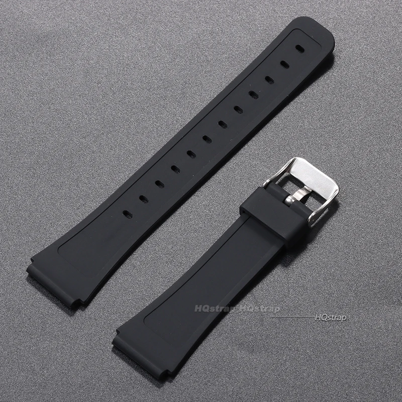18mm Silicone Rubber Strap for Casio W800H W800H A158/168 AE1200/1300 SGW400 F91W F84 F105/108 Soft Black Watchband Bracelet