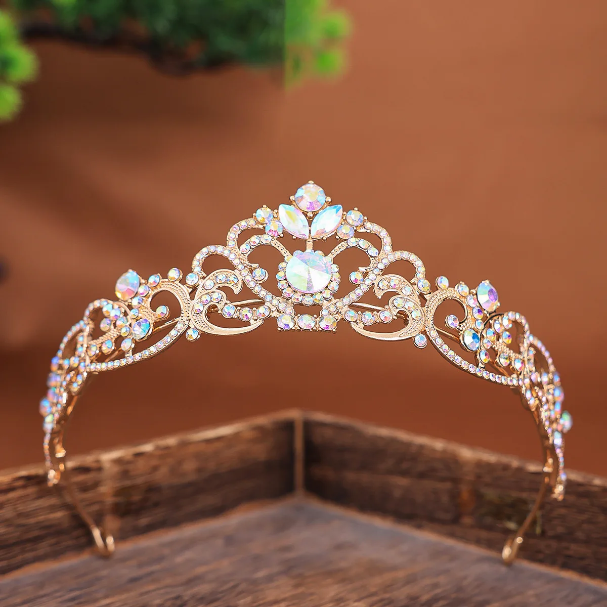 Gold/Silver Color Crystal Crown Princess Tiara for Girls Women Hair Dress Accessories Party Birthday Crown Headwear Jewelry