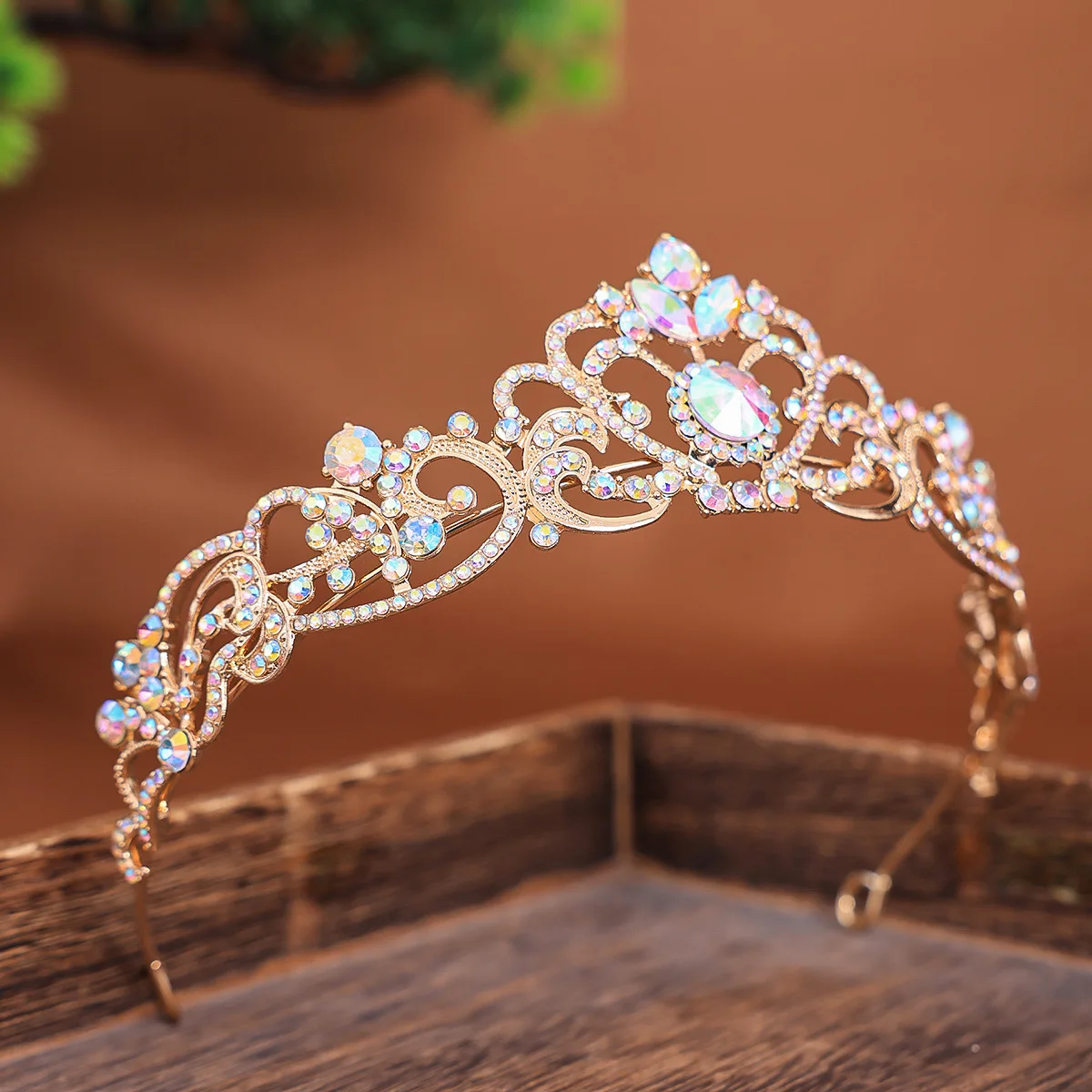 Gold/Silver Color Crystal Crown Princess Tiara for Girls Women Hair Dress Accessories Party Birthday Crown Headwear Jewelry