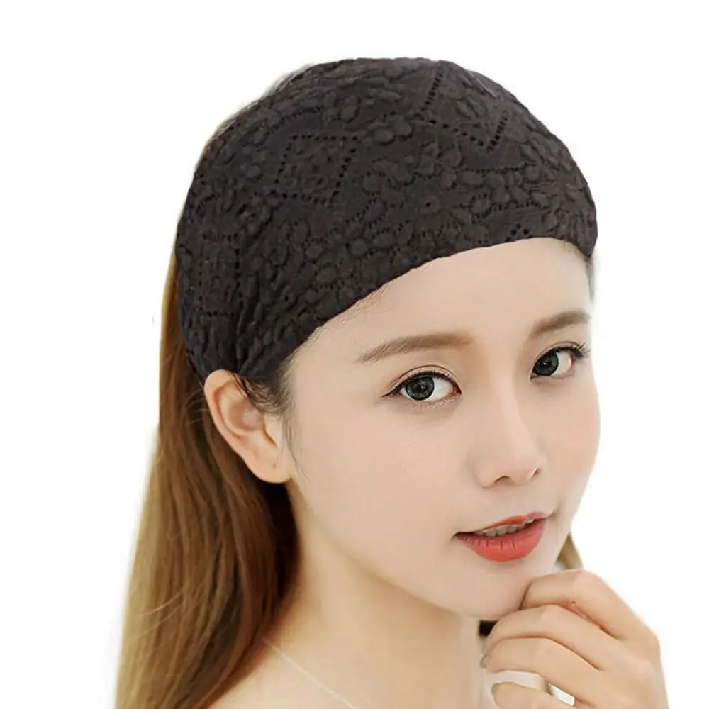 Mesh Flower Headband Lace Hair Band for Girls Women Simple Washing Face Hairband Wide Side Hair Hoop Headscarf Hair Accessories