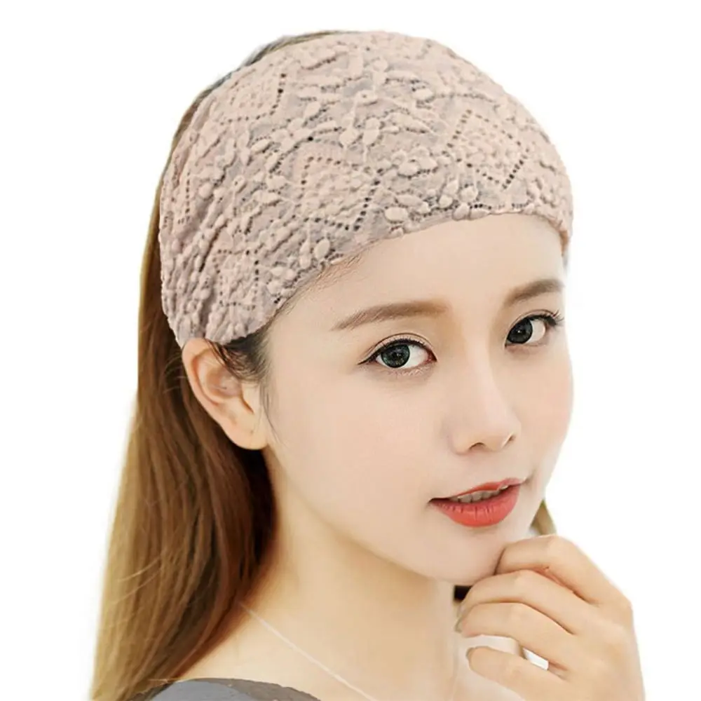 Mesh Flower Headband Lace Hair Band for Girls Women Simple Washing Face Hairband Wide Side Hair Hoop Headscarf Hair Accessories