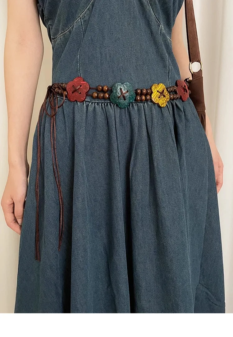 Retro Do Old Sweet Wind Belt Female Minority Lovely Flower National Wind With Skirt Dress Decorative Waist Rope Tide