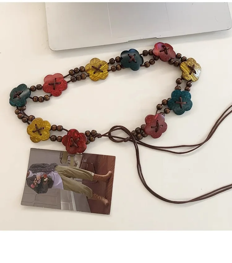 Retro Do Old Sweet Wind Belt Female Minority Lovely Flower National Wind With Skirt Dress Decorative Waist Rope Tide