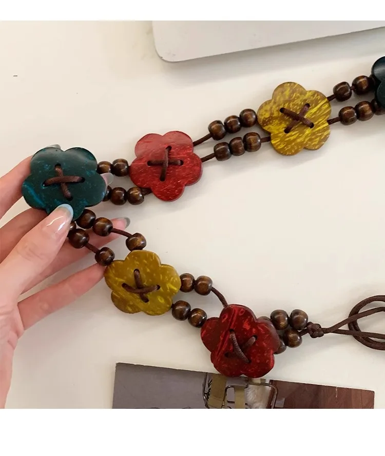 Retro Do Old Sweet Wind Belt Female Minority Lovely Flower National Wind With Skirt Dress Decorative Waist Rope Tide