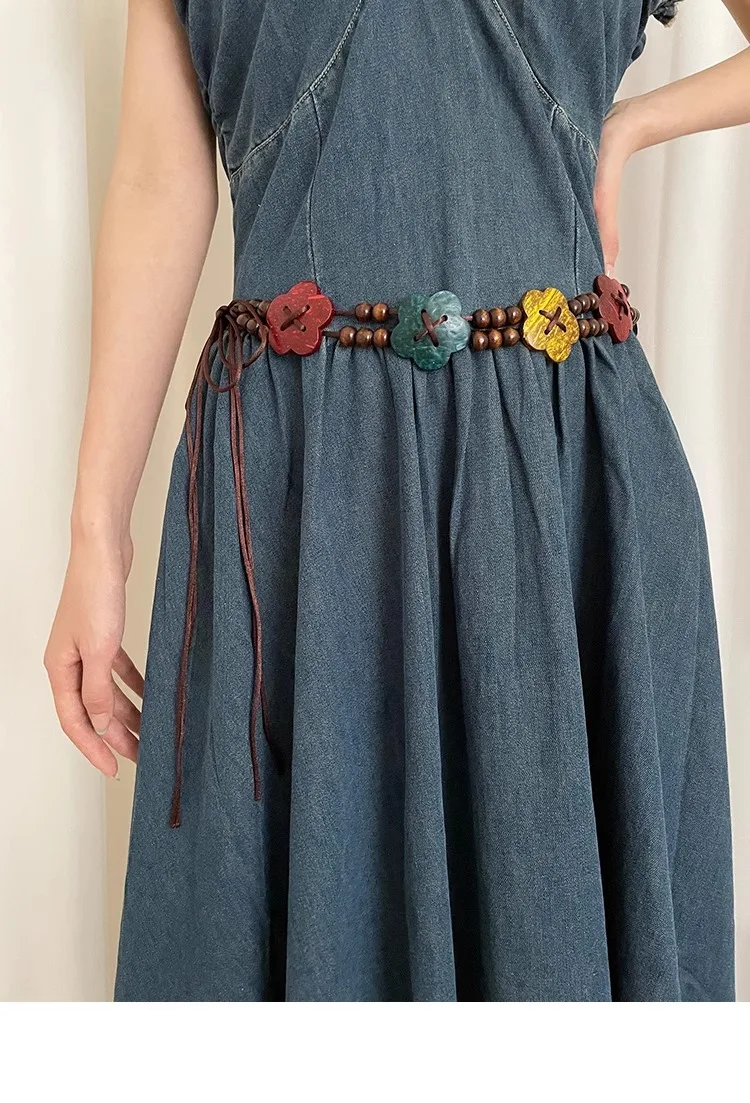Retro Do Old Sweet Wind Belt Female Minority Lovely Flower National Wind With Skirt Dress Decorative Waist Rope Tide
