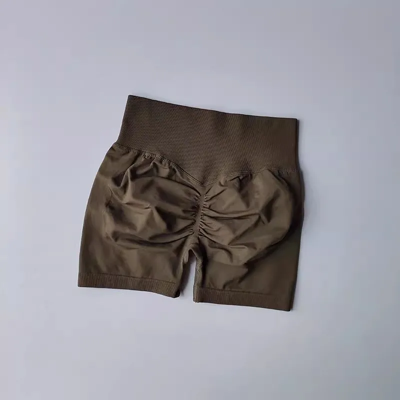 Summer High-Waist Women's Yoga Shorts Breathable Fitness Butt Lift Sports Running Shorts Cycling Push-Up Workout Gym Shorts
