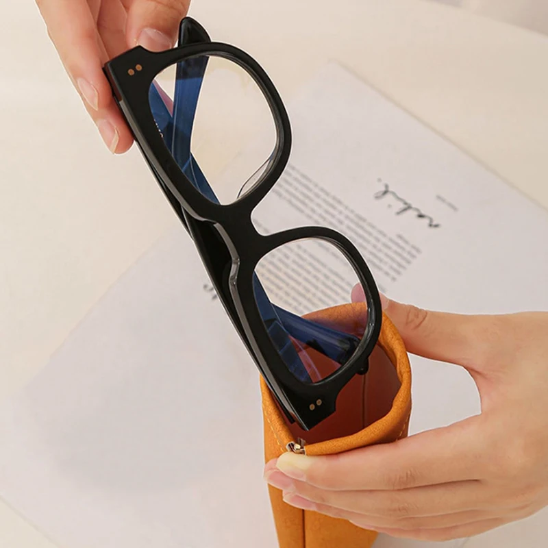 PU Leather Glasses Storage Bag Automatic Closed Sunglasses Case Waterproof Pouch Glasses Protective Cover Eyewear Storage Bag