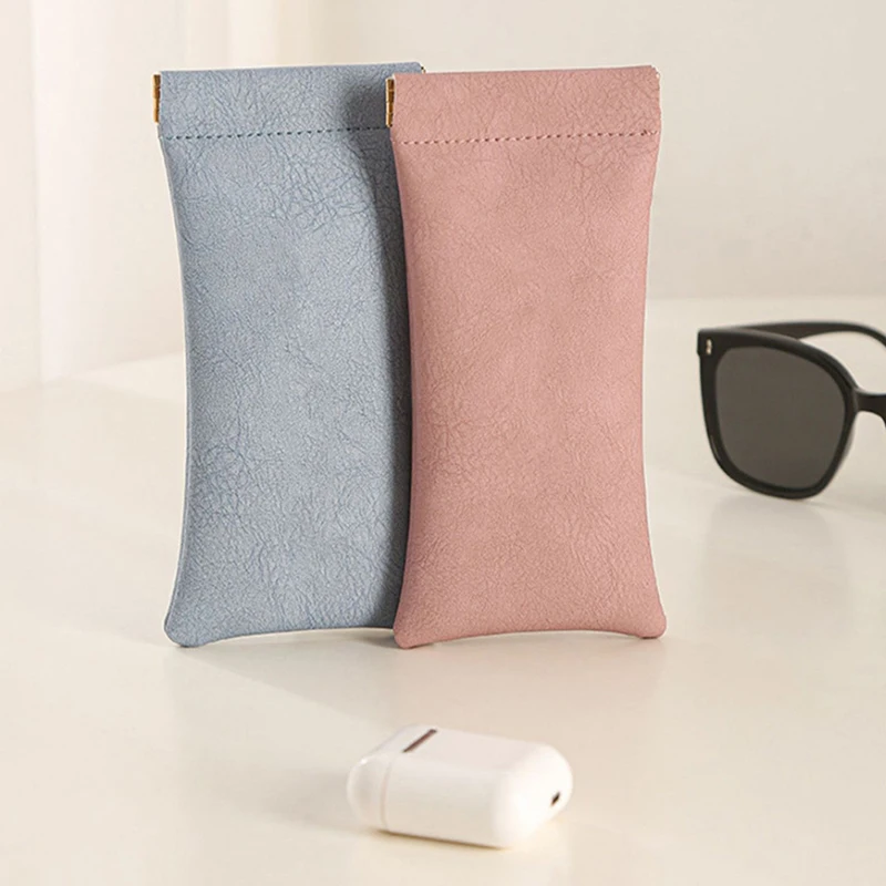 PU Leather Glasses Storage Bag Automatic Closed Sunglasses Case Waterproof Pouch Glasses Protective Cover Eyewear Storage Bag