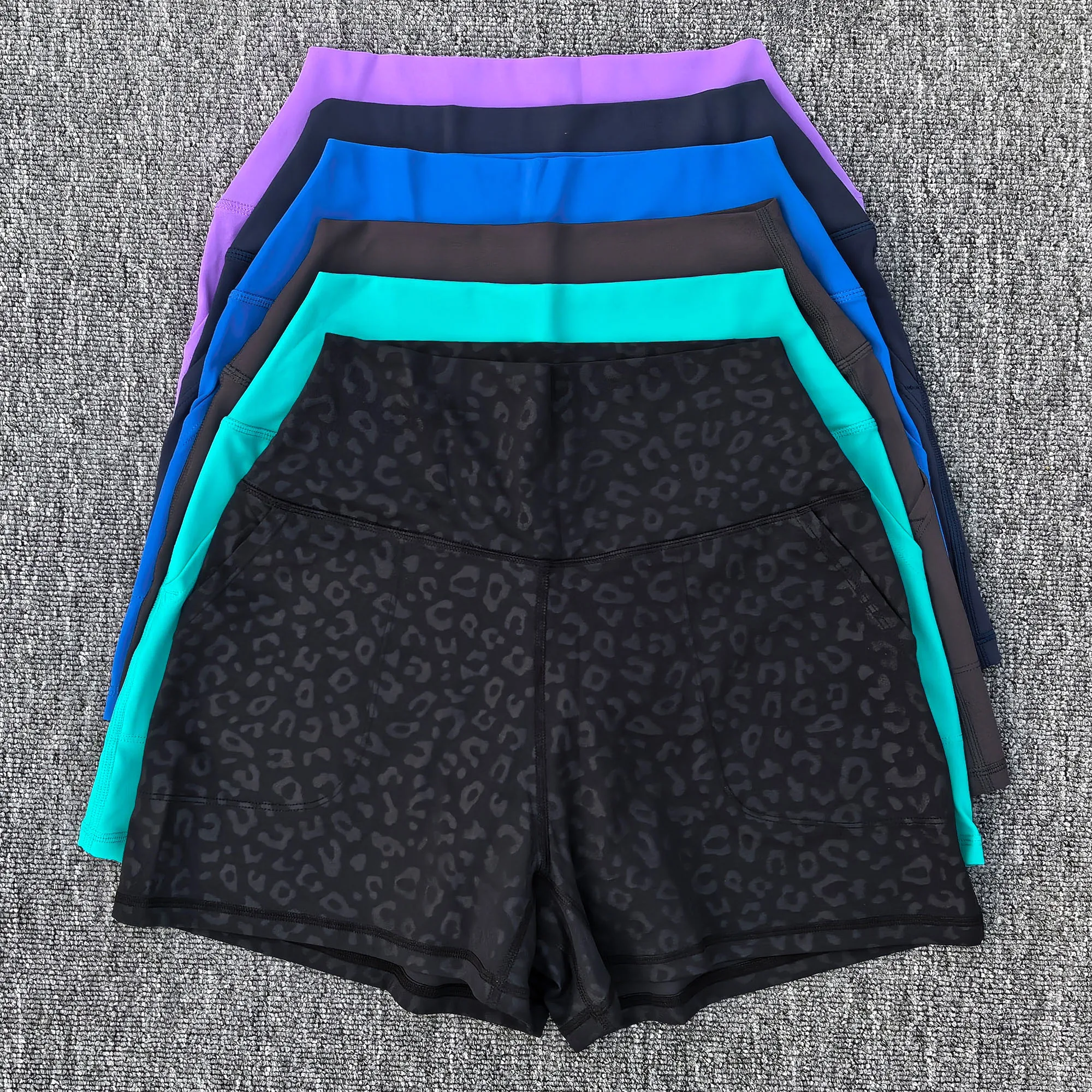 Solid Color Women's Sports Yoga Shorts Women's Casual Sports Shorts Hip Lifting Fitness Shorts, High Waisted Pocket Shorts