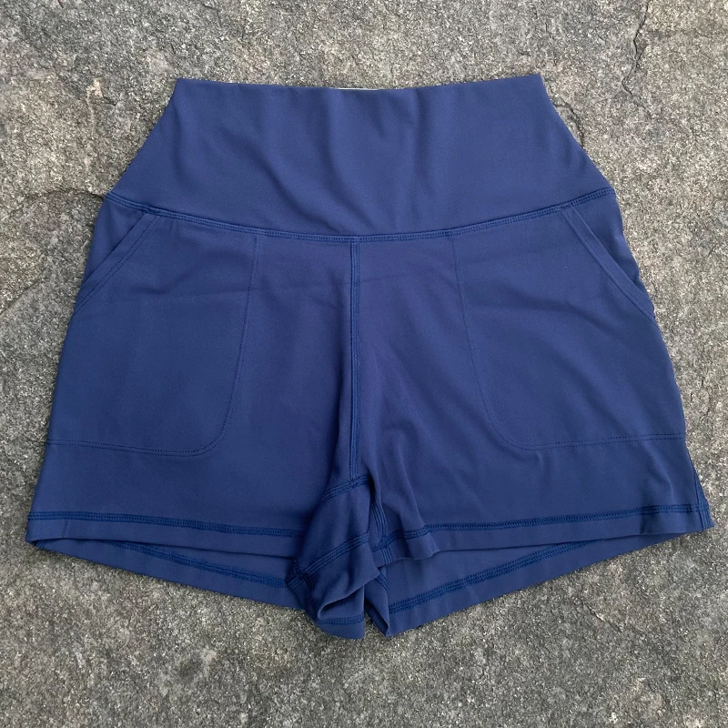 Solid Color Women's Sports Yoga Shorts Women's Casual Sports Shorts Hip Lifting Fitness Shorts, High Waisted Pocket Shorts