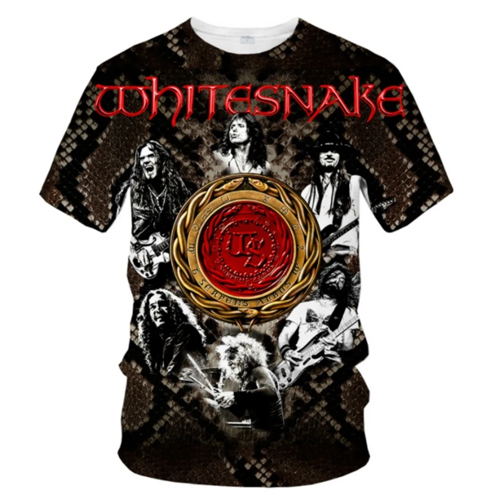 Summer fashion trend 3D printing cool personalized print music pattern music band casual comfortable short sleeved top